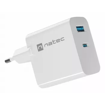 NATEC NUC-2144 Mobilus įrenginių įkroviklis Universalus Baltas AC Greitas Įkrovimas Vidiniam Naudojimui