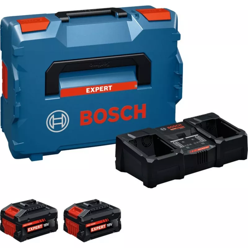 Bosch EXPERT 18V pradinis rinkinys su 2 akumuliatoriais ir įkrovikliu L-BOXX dėže