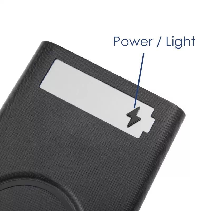 Akyga AK-BC-05 išorinės baterijos korpusas 12x 18650 Li-Ion elementams, 22,5 W, Qi 15 W, USB-C PD + 2x USB-A, LED žibintuvėlis, juodas
