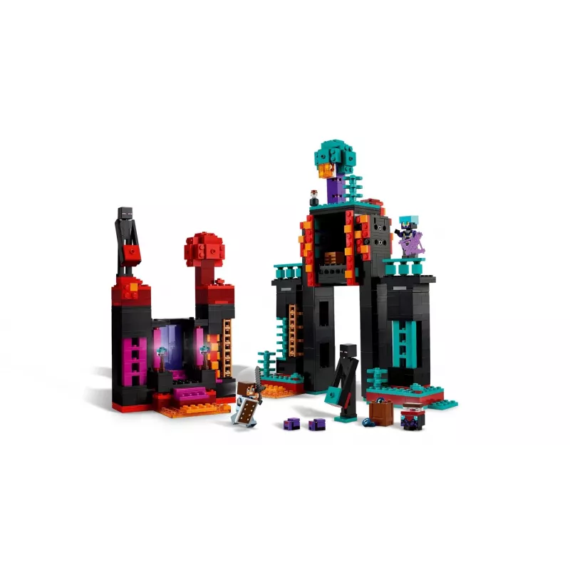 LEGO Minecraft rinkinys 21279 Endermano bokštas, 867 detalių, 2 minifigūrėlės, 450 mm aukštis