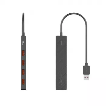 USB 3.2 Gen 2 5-in-1 Multiport Hub Vention CHOBB — 5 prievadai (4× USB 3.2 Gen 2 Type-A, 1× USB 3.2 Gen 1 Type-A), 0,15 m, ABS, juoda