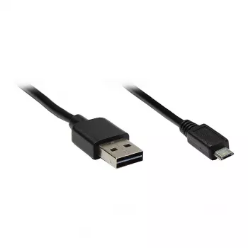 GoodConnections USB 2.0 EASY Plug A – Micro B laidas, juodas, 1m