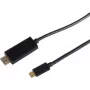 S/CONN 10-57025 1 m HDMI Type A – USB Type-C adapteris, juodas