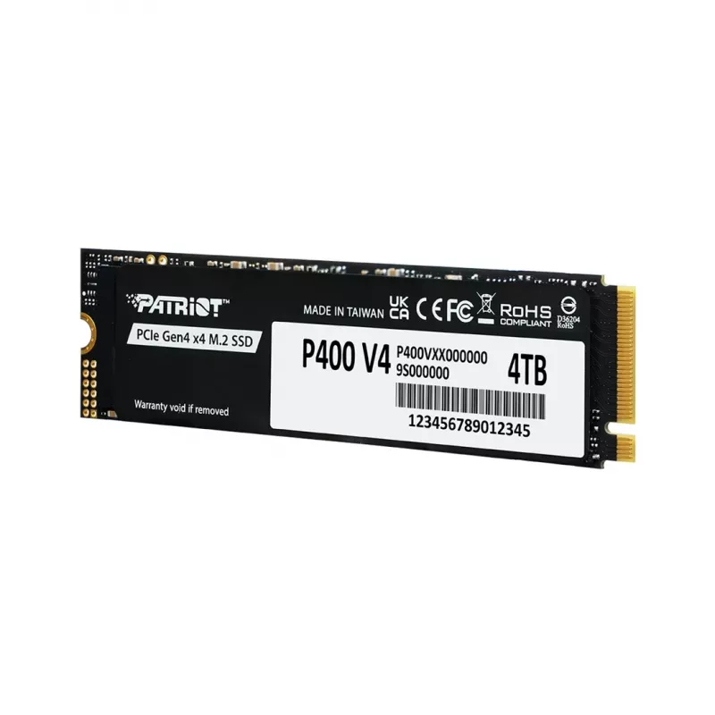 PATRIOT P400 V4 4 TB M.2 NVMe kietojo kūno diskas (4000 GB, M.2, Juoda)