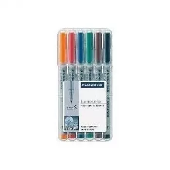 Markeris Staedtler 311 WP6 6 vnt. Juoda Mėlyna Ruda Žalia Oranžinė Raudona