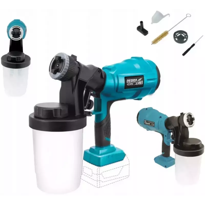 Dedra DED7057 belaidis dažų purškimo pistoletas 18V, 900 ml