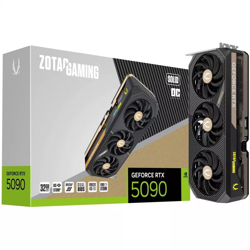 ZOTAC Gaming GeForce RTX 5090 SOLID OC 32GB GDDR7 PCIe 5.0 x16 Grafikkarte (ZT-B50900J-10P)