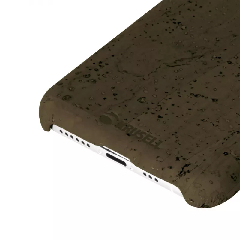 Dėklas Krusell Birka Apple iPhone 11 Pro Max, tamsiai rudas, natūralaus kamščio su odos tekstūra