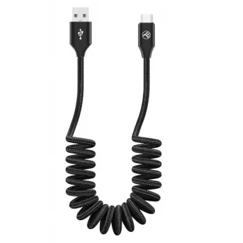 USB į USB-C duomenų laidas Tellur ištraukiamas 3A 1,8 m juodas