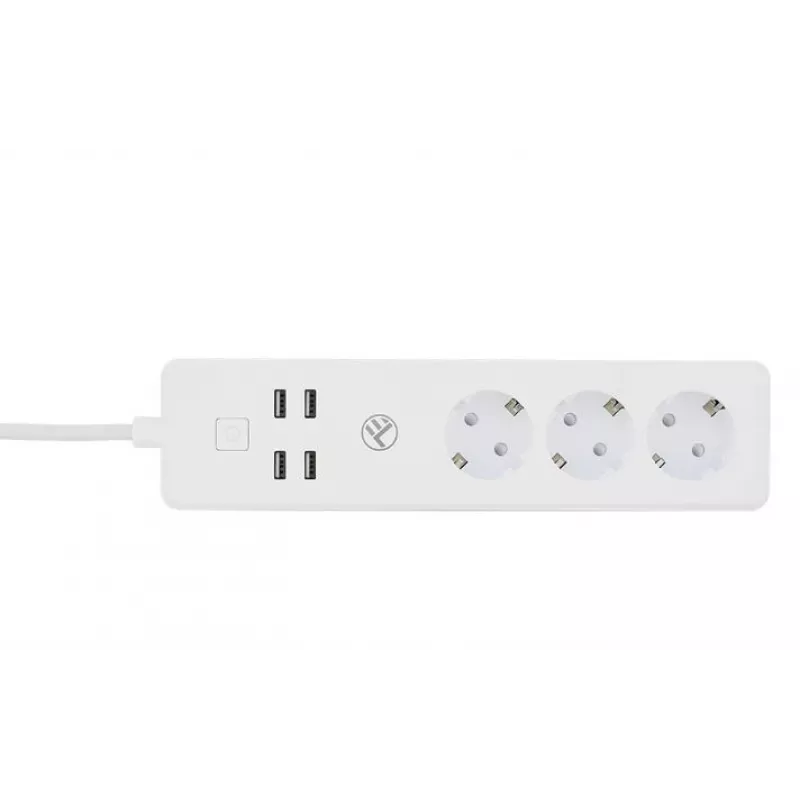 Tellur išmanusis WiFi maitinimo blokas su 3 kištukiniais lizdais ir 4 USB prievadais (4 A)