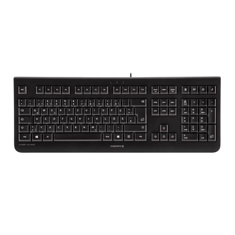 Klaviatūra CHERRY DC 2000 su pele, universali USB, QWERTY čekiška, juoda