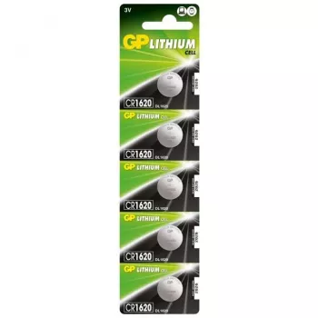GP Batteries GPCR1620-C5 vienkartinė ličio baterija (3 V, CR1620, 5 vnt.)