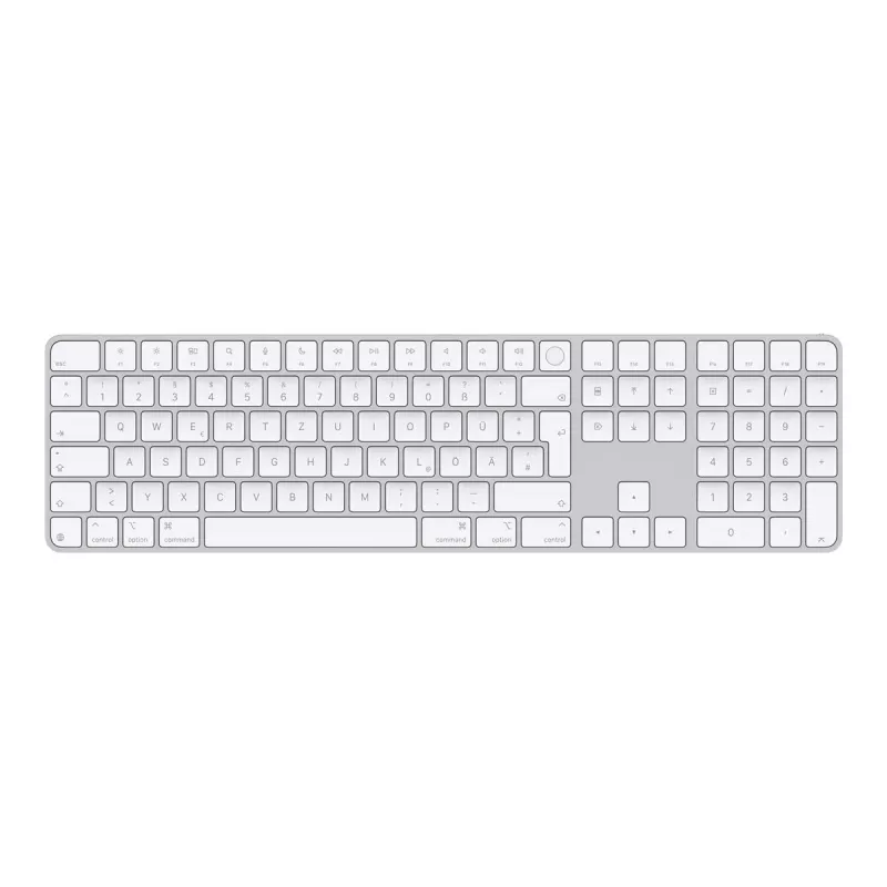 Apple Magic Keyboard MXK73D/A belaidė klaviatūra su Touch ID ir skaitmeniniu bloku QWERTZ vokiškas išdėstymas balta