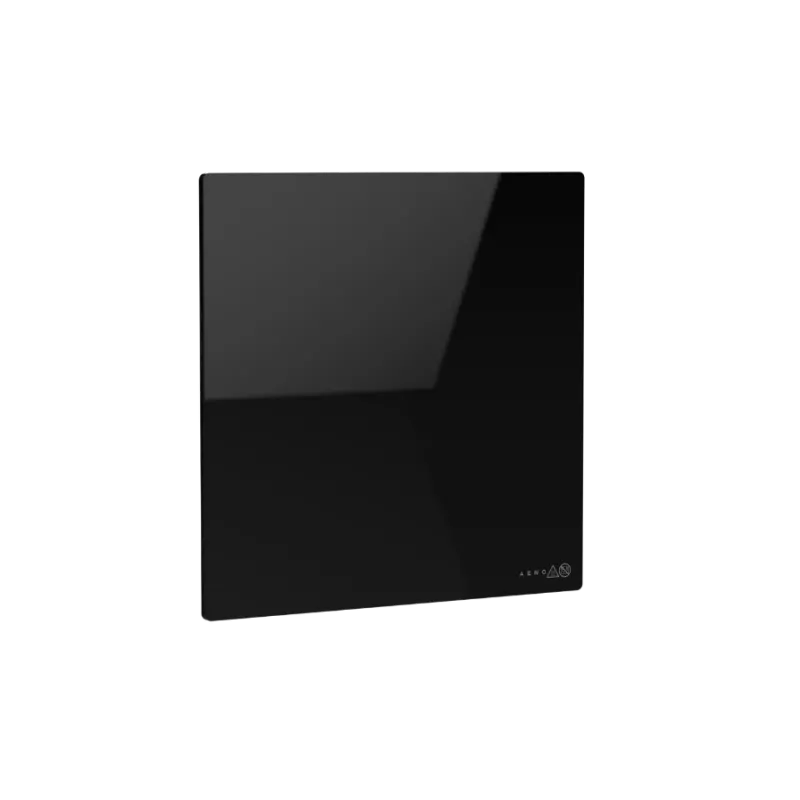 AENO Premium Eco Smart Quadro sieninis šildytuvas, 500W, 50x50 cm, grūdintas stiklas, infraraudonasis+konvekcinis šildymas, LED ekranas, juodas