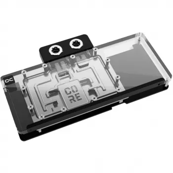 Aušinimo blokas Alphacool Core RX 9070 XT Mercury Transparent Chrome su galine plokšte