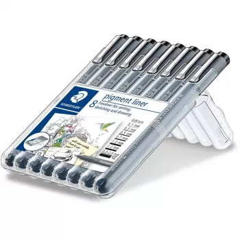 Finelineris Staedtler pigment liner 308 juodas 8 vnt.