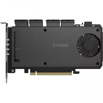 Adapterinė kortelė 4 x M.2 NVMe SSD kietųjų diskų dėžė, icy dock MB204MP-B