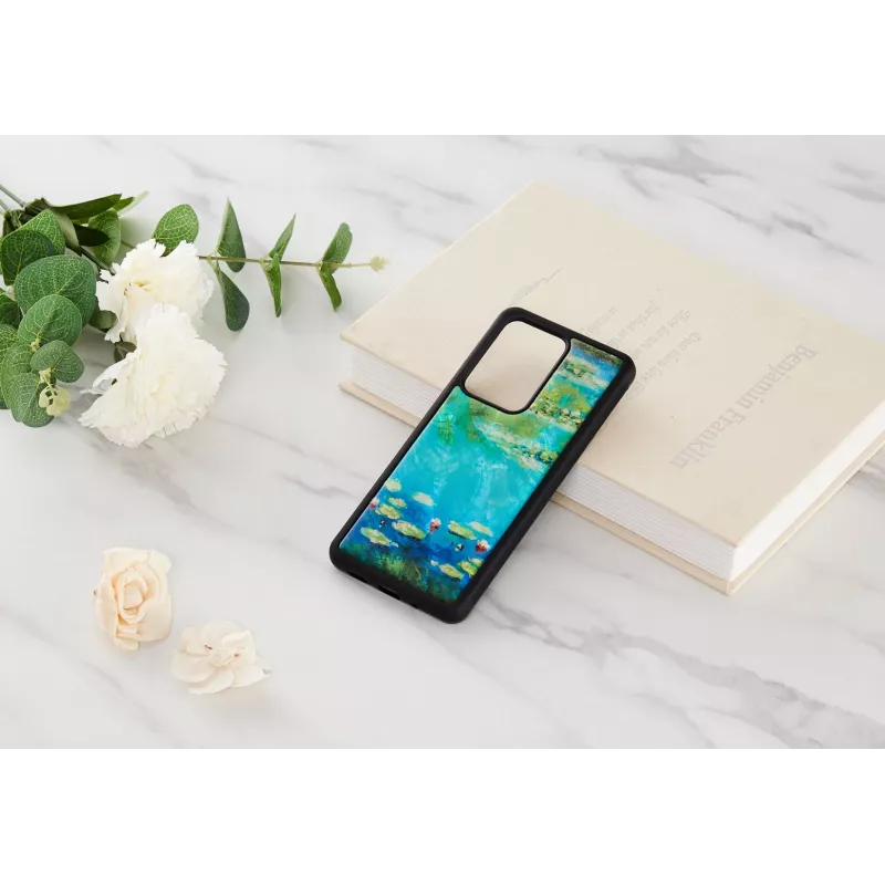 Apsauginis dėklas iKins Samsung Galaxy S20 Ultra — juodas vandens lelijų raštas