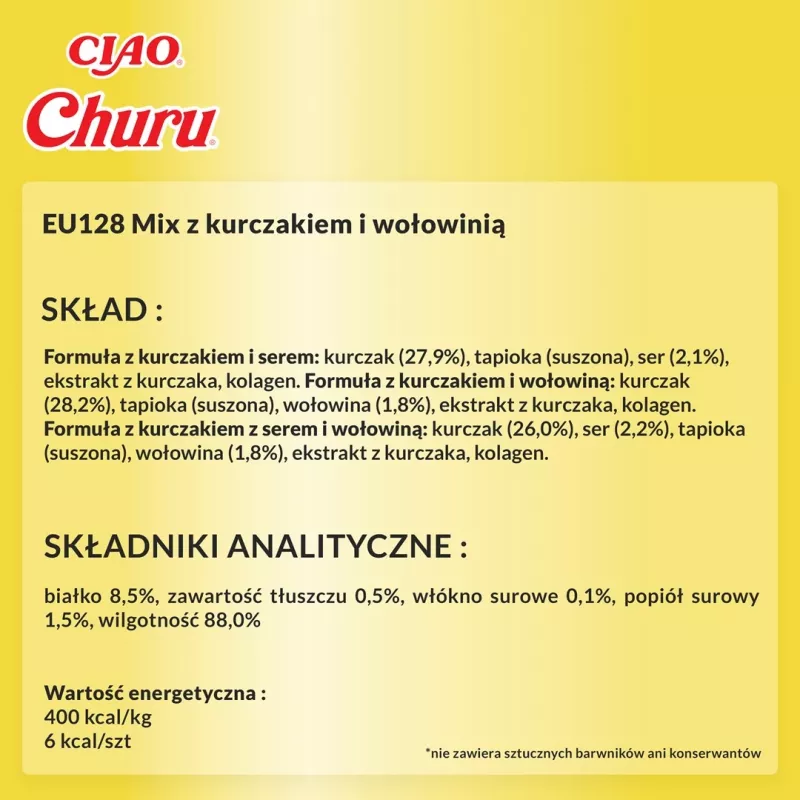 Katės skanėstai INABA Churu Variety Box — Vištiena ir Jautiena, 20 x 14 g tūbelės