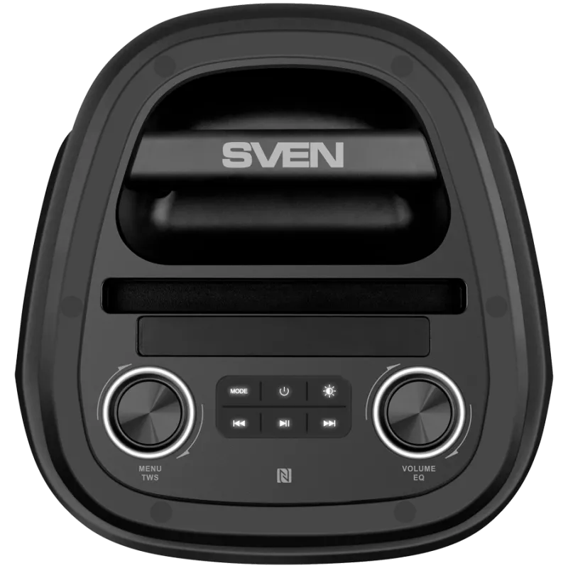 Nėšiojama kolonėlė SVEN PS-850 (100W, TWS, Bluetooth, FM, USB, microSD, LED ekranas, 8000mAh)