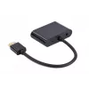 Gembird A-HDMIM-HDMIFVGAF-01 adapteris HDMI kištukas–HDMI lizdas + VGA lizdas su garsu ir papildomu maitinimo lizdu