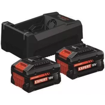 EXPERT Starter-Set 2x EXBA 18V-55 + Dual-Voltage-Charger GAL 12V/18V-80 (juodos spalvos, 2x ličio jonų akumuliatorius 5,5 Ah, AMPShare Alliance)