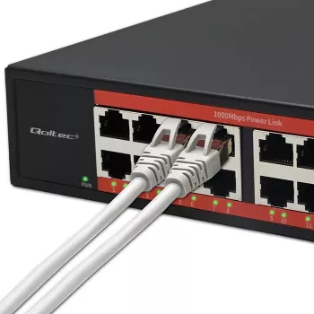 Tinklo jungiklis QOLTEC 52364 – Gigabit Ethernet PoE 16xRJ45, 2xSFP