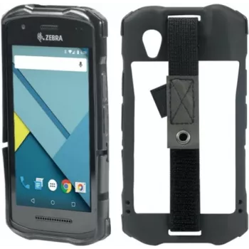 MOBILIS CASE Protech TPU dėklas, skirtas TC 51/52/56/57 - Elastinis rankinis dirželis su laikikliu rašikliui - Juoda spalva (052046)