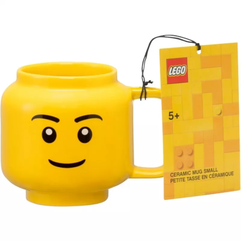 LEGO keraminis puodelis Boy, mažas, geltonos spalvos