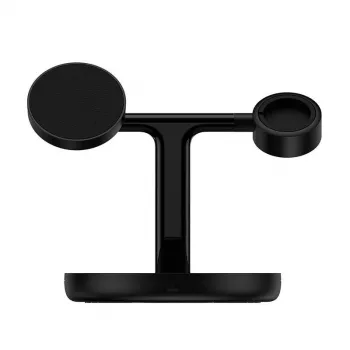Baseus Swan 3-in-1 belaidis magnetinis įkroviklis 20W juodas (universali versija, su USB-C 3A 1m laidu)