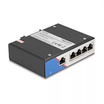 Ethernet jungiklis DELOCK 80162 – 5 portų Gigabit RJ45 montavimui ant DIN bėgio