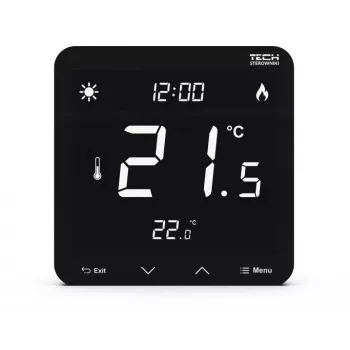 Laidinis dviejų būsenų kambario termostatas ST-297z v3 Tech Controllers – įleidžiamas, juodas