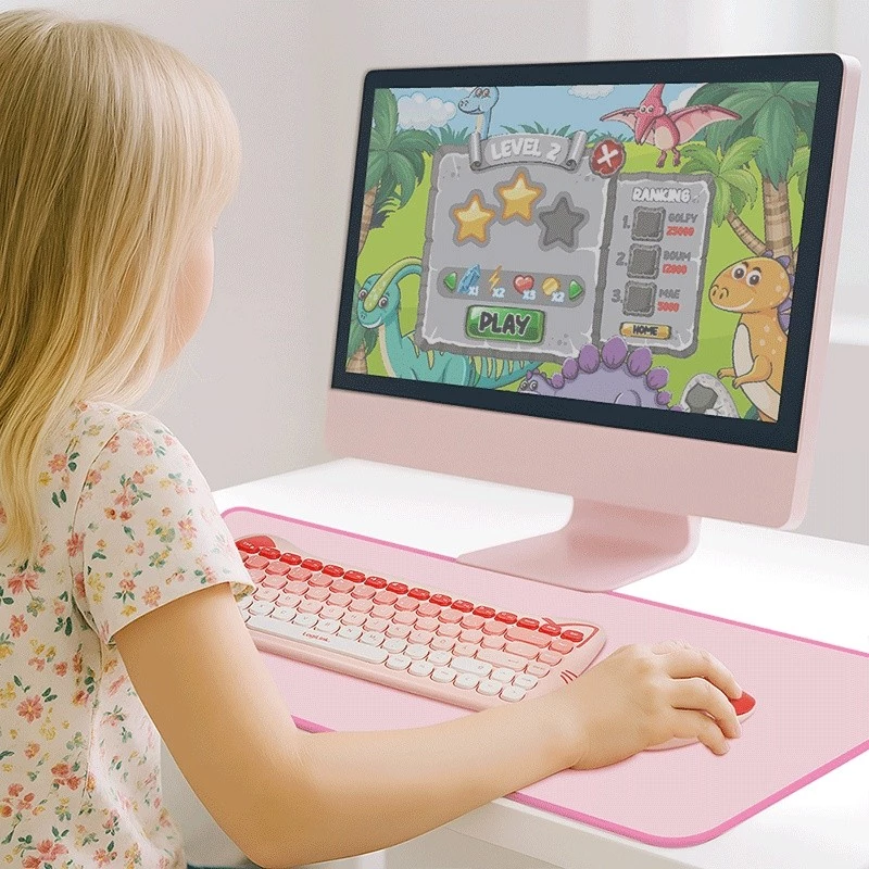LOGILINK XXL stalo kilimėlis pelei ir klaviatūrai, rožinis