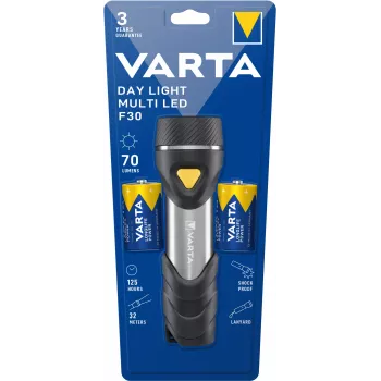 Rankinis žibintuvėlis Varta Day Light Multi LED F30, juoda/sidabrinė/geltona