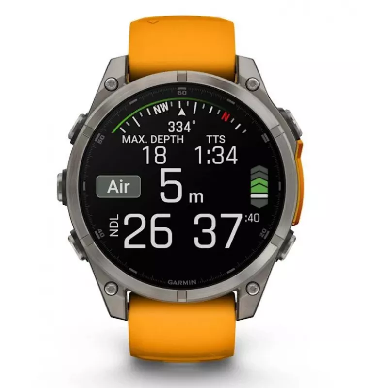 Garmin fenix 8 3,56 cm (1,4 inch) AMOLED 47 mm Skaitmeninis 454 x 454 pikseliai Liečiamas ekranas Grafitas Wi-Fi GPS (palydovas)