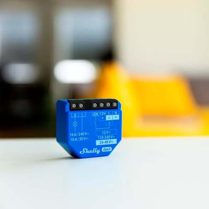 Shelly 1 Gen3 išmanusis Wi-Fi relės valdiklis su sausu kontaktu 16A