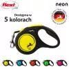 Flexi New NEON atsitraukiamas pavadėlis 5 m - juostinis, mažiems šunims iki 15 kg, juoda/geltona