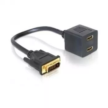 Adapteris DVI 25 vyriškas į 2x HDMI moteriškas 0,2 m DeLOCK 65069