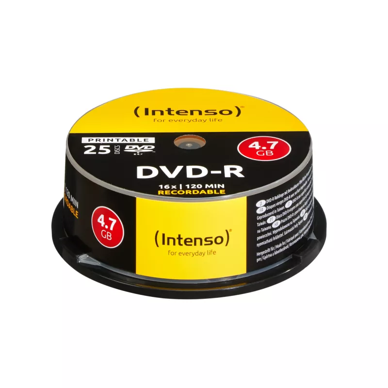 DVD-R Intenso 4.7GB spausdinamas 16x 25 vnt. (cakebox)