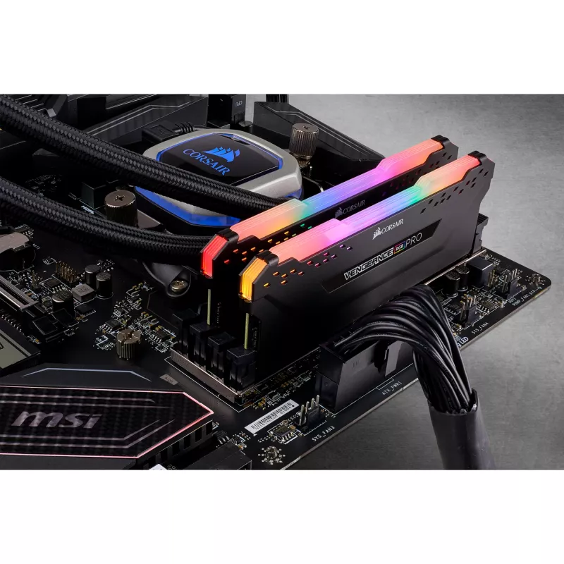 DIMM 32 GB DDR4-2666 2x 16 GB dual kit black CMW32GX4M2A2666C16 Vengeance RGB PRO INTEL XMP