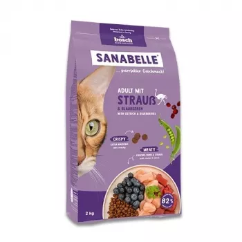 BOSCH Sanabelle Adult Ostrich & Blueberries - sausas kačių ėdalas - 2kg