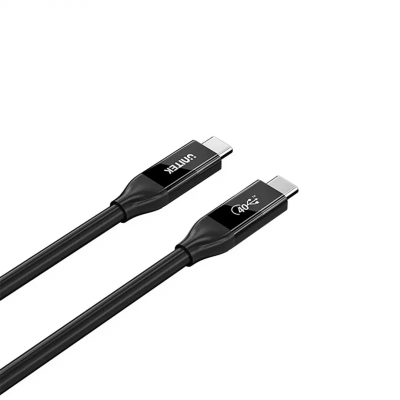 USB-C laidas Unitek C14100ABK01-2M — 2 m, 100 W galios tiekimas, 40 Gbps duomenys