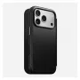 Nomad Modern Leather Folio dėklas su odiniu viršeliu iPhone 17 Pro, 16 cm (6,3 colio), juodas, 4 kortelių kišenės