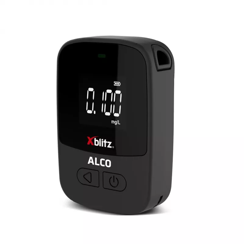 Nešiojamas elektrocheminis alkotesteris Xblitz ALCO – BAC 0–4%, tikslumas 0,05%, LCD, 5 kandikliai, 2×1,5 V baterijos