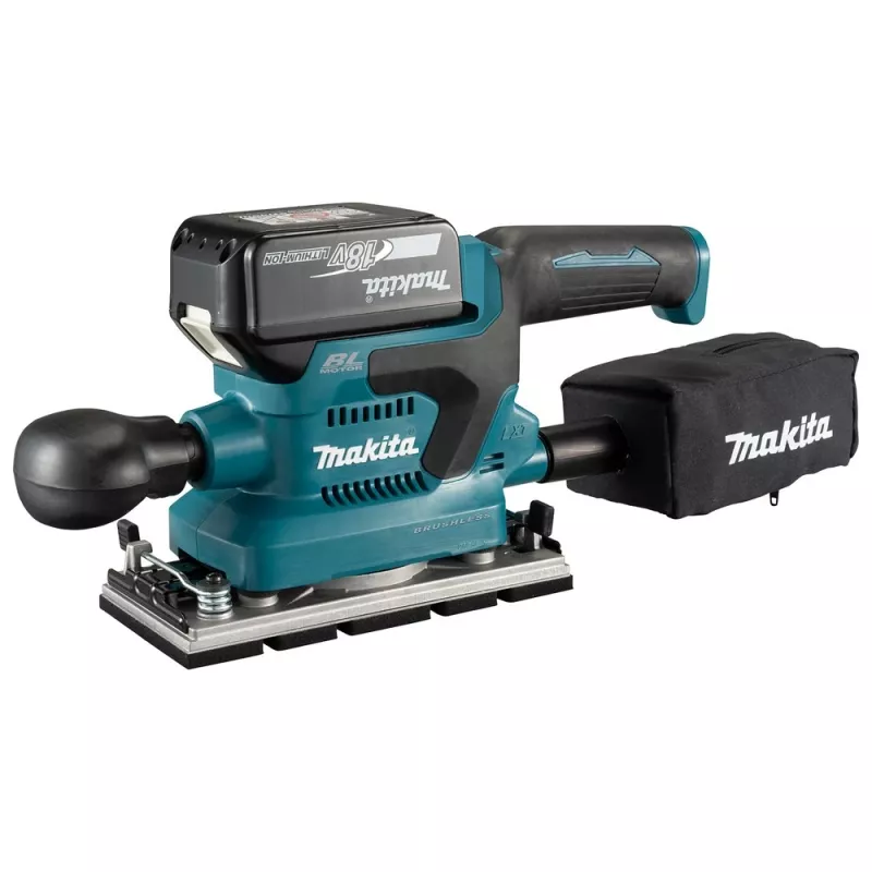 Šlifuoklis Makita DBO382Z, lakštinis, 12000 RPM, juodas/turquoise, 200 W