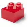 LEGO Storage Brick 4 laikymo dėžė su dangčiu, raudona permatoma