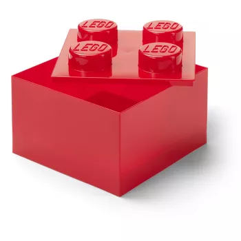 LEGO Plyta 4 Raudona Skaidri – 4x2 smaigstukų skaidri raudona statybinė plyta