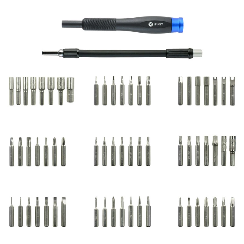 iFixit Mako 64 bitų atsuktuvų rinkinys + Pro magnetinis darbo kilimėlis