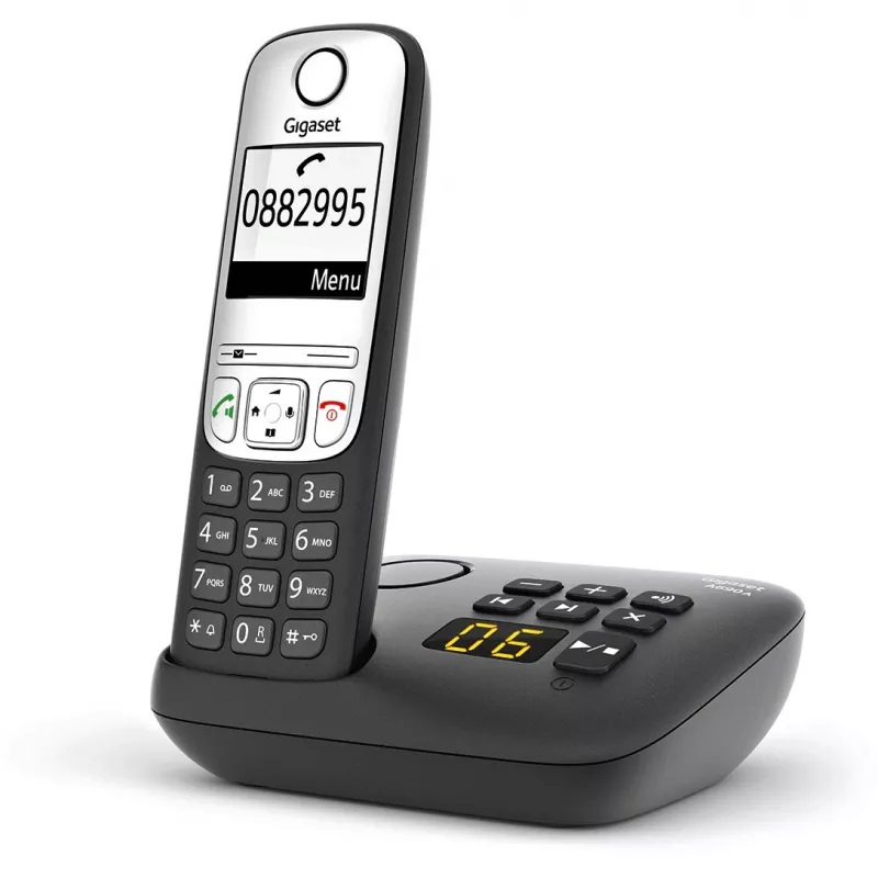 Gigaset A690A – belaidis DECT telefonas su garsiakalbiu, 100 įrašų, juodos spalvos (S30852-H2830-B101)