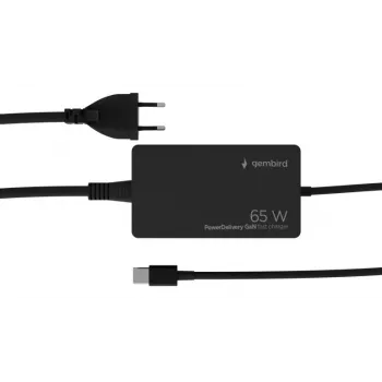 Cablexpert NPA-AC-PDQC65-01 65 W PowerDelivery GaN USB Type-C greitasis įkroviklis, juodas